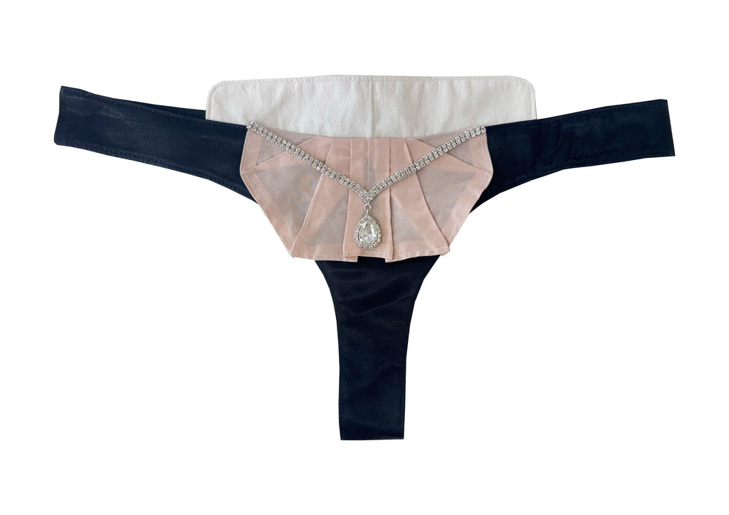 Crystal Ruffle Thong