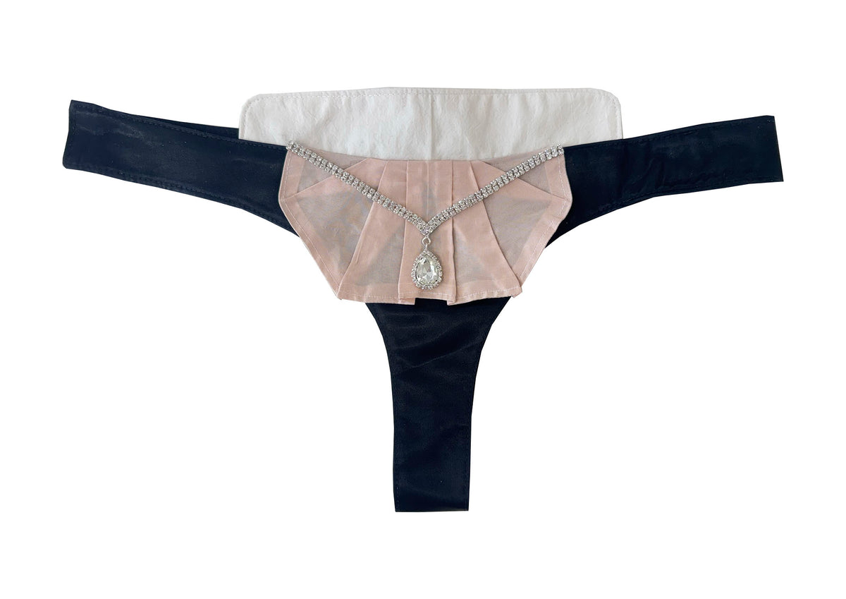 Crystal Ruffle Thong