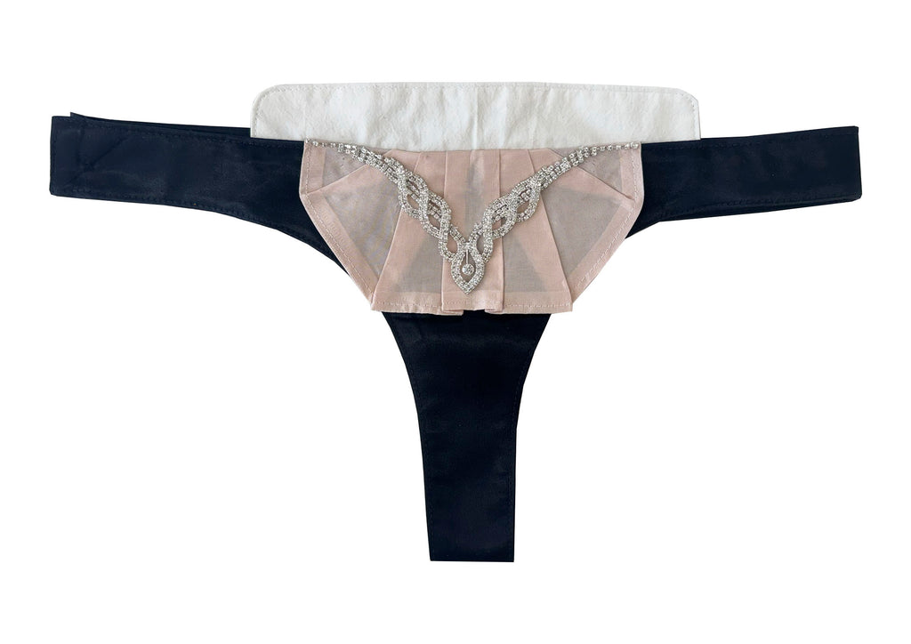 Crystal Ruffle Thong